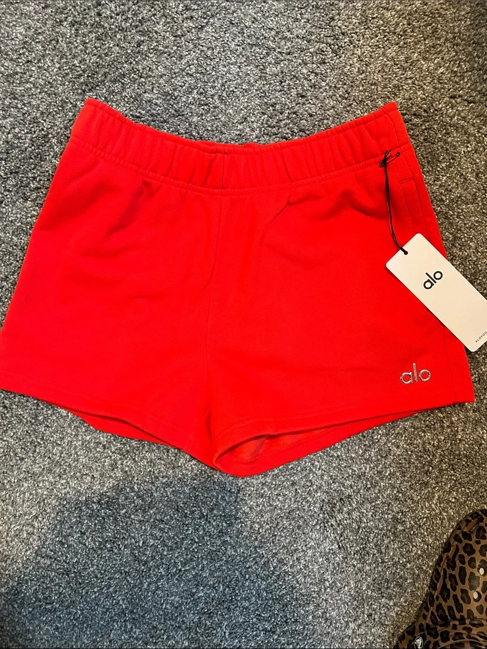 ALO Yoga Women's Red Athletic Shorts with Elastic Waist - Picture 1 of 3